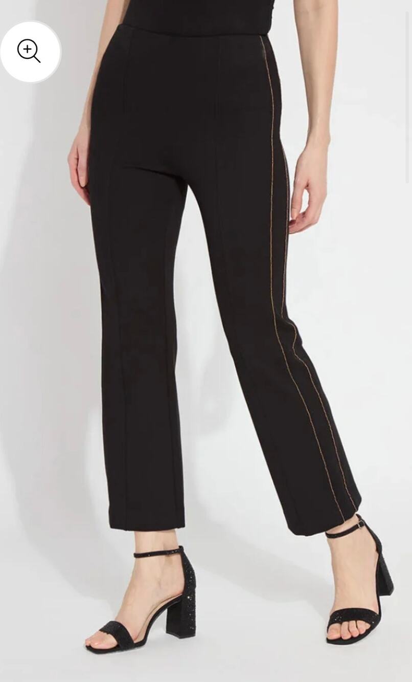 Lysse Embellished Ankle Elysse Pants Womens Large Rhinestones Black Straight Leg